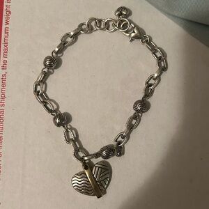 Brighton Silver Heart Charm Bracelet